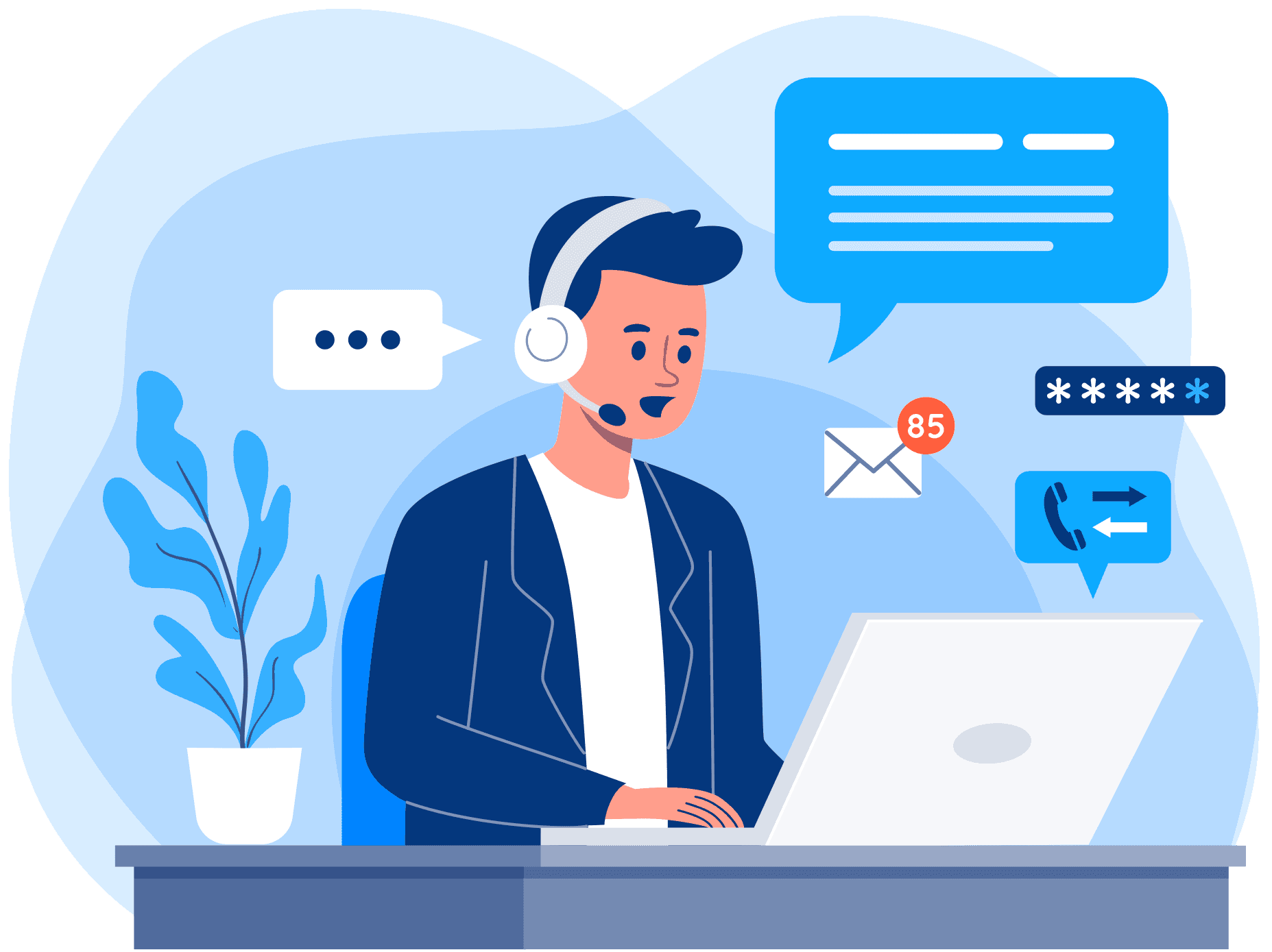 Ilustração de pessoas se comunicando